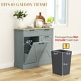 thumbnail image 4 of HOMCOM Tilt Out Trash Can Cabinet with Drawers, Farmhouse Kitchen Cabinet with Hidden Trash Can for Kitchen, Gray, 4 of 9