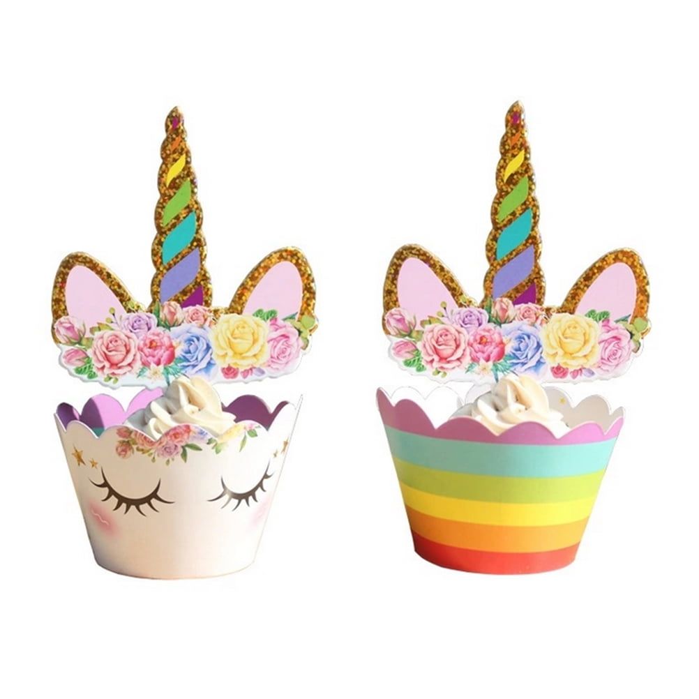 Party Stock Unicorn Cupcake Topper 24pcs Set 
