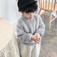 thumbnail image 5 of Kids Solid Color Fuzzy Fleece Jackets Stand Collar Long Sleeved Zipper Sports Jacket Children Casual Warm Loungewear Coats with Pockets Gray 1-2Y, 5 of 7