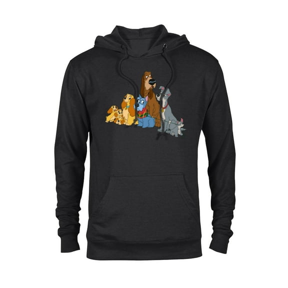Disney Lady and the Tramp Dogs - Pullover Hoodie for Adults -Customized-Black