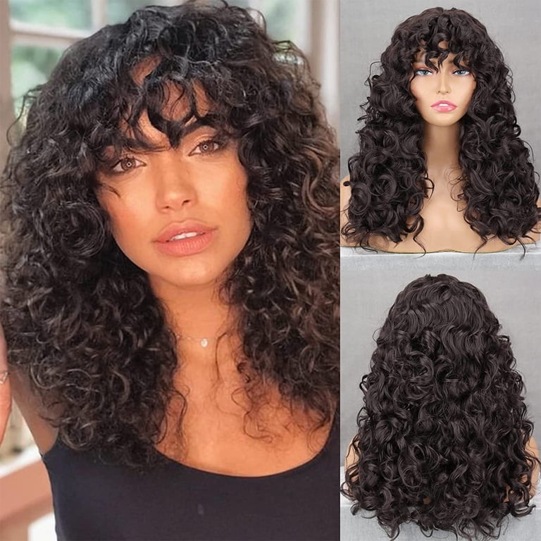 HHBEAUTY Wig with Bangs for Women Shoulder Length Bob Wavy  display picture 1