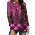 thumbnail image 3 of yoeyez Christmas Shirts for Women Plus Size Xmas Tree Graphic Tunic Tee Long Sleeve Round Neck Tops Loose Fit Christmas Holiday Party Blouse, 3 of 6