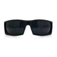 thumbnail image 4 of Mens 90s Wrap Around Sport Thick Plastic Classic Squared Sunglasses Matte Black - Black, 4 of 8