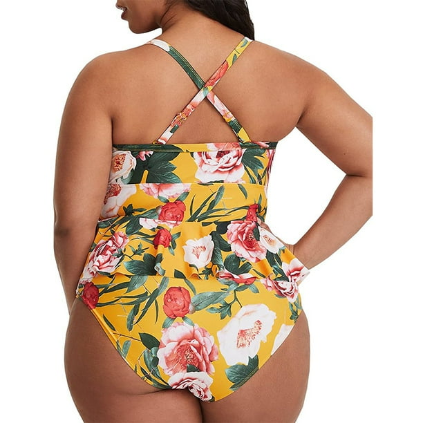 High waisted peplum tankini set best sale