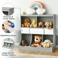 thumbnail image 2 of Costway Freestanding Combo Shelf Cubby Bin W/3 Baskets Grey, 2 of 10