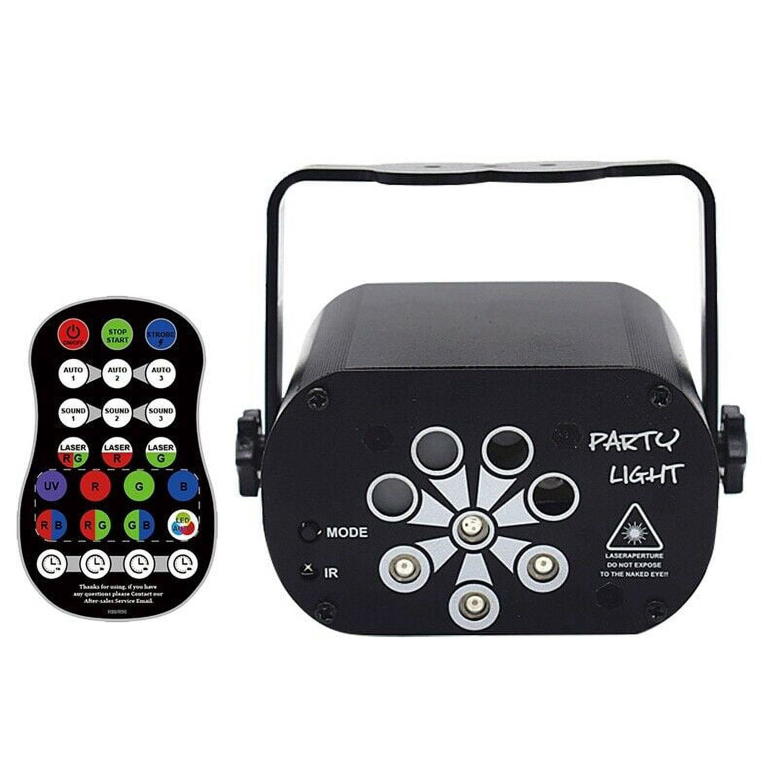 FZFLZDH 120 Pattern RGB Portable Led Stage Laser Light DJ KTV Projector Disco Lamp by Sound Activated Remote Control for Stage Lighting Christmas Parties(USB plug)