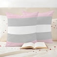 thumbnail image 4 of Pack of 2 Outdoor Pillow Covers 20x20 Inch Waterproof Pink Striped Throw Pillow Covers,Decorative Couch Pillow Case Sham Multicolor Grey White Horizontal Stripes Patio Pillowcases Cushion Cover, 4 of 8