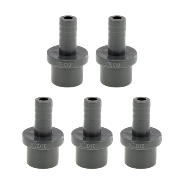 Conector de manguera de plástico de 0.8"x0.4" recto, color gris, 5 piezas