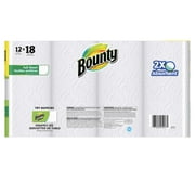 Bounty Paper Towels, White, 12 Giant Rolls 18 Regular Rolls