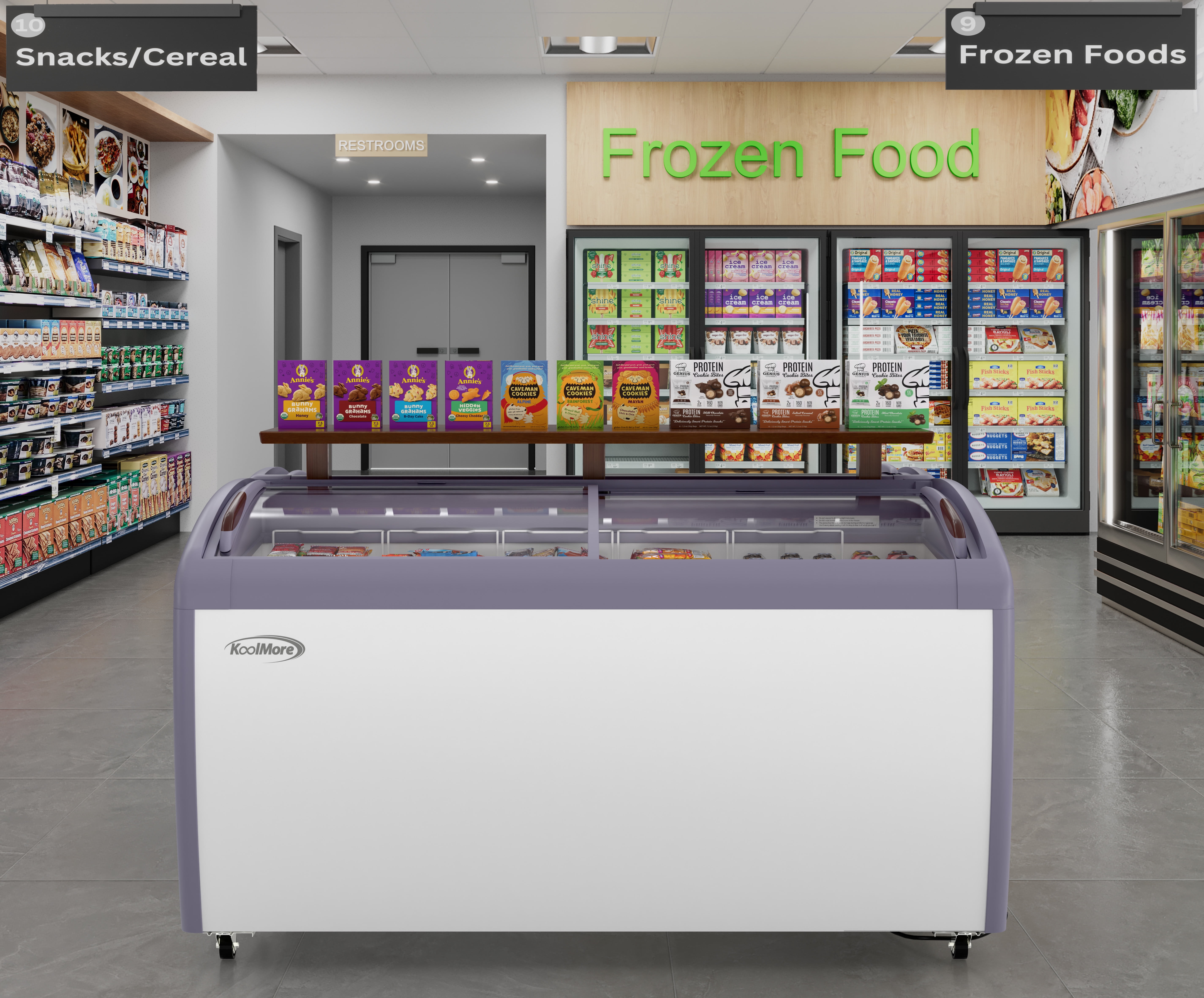KoolMore 60 in. Display Ice Cream Freezer - 16 cu ft.