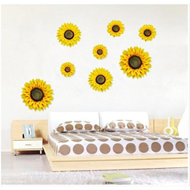 Sunflower Decals Art Car Wall Stickers Home Room Removable Decor DIY Charm
