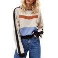 thumbnail image 1 of Sudadera Mujer Raglan Manga Larga Empalme Color Sudaderas Con Capucha Cortas Jerseys Casuales Eccomum Camello/Extragrande, 1 of 7