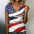 thumbnail image 2 of DHFJKG V Neck T Shirt Women Short Sleeve Independence Day US National Flag Tees 250 Years Anniversary USA Shirts, 2 of 5