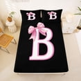 thumbnail image 5 of Erosebridal Bowknot Initial Alphabet B Bed Sheets,Dreamy Princess Bowtie Kids King Sheets For Girls 4-Piece, 5 of 6