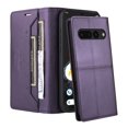thumbnail image 2 of For Google Pixel 7 Pro Flip Wallet Case,[RFID Blocking]PU Leather Magnetic Folio Cover,With Card Slots,Flip Folding Kickstand,Shockproof TPU Anti-fall Rugged Phone Case Cover,Purple, 2 of 11