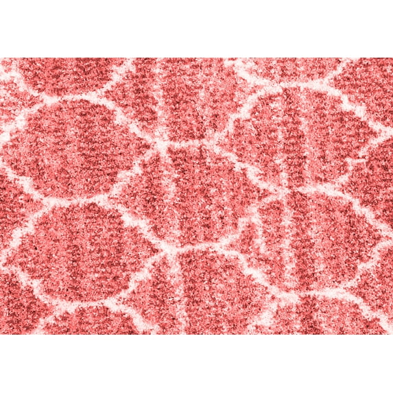 Ahgly Company Indoor Rectangle Abstract Red Contemporary Area Rugs, 8' x 12'