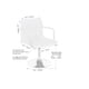 thumbnail image 4 of Silla de color rosa giratoria con brazos para escritorio o tocador giratoria altura ajustable tapizada en material PU Acolchonado SKU: 9107-2 ROSA Euroluce Contemporary Design Vanguardista, 4 of 5