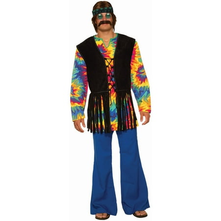 Halloween Hippie Tie Dye Dude Adult Costume