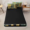 thumbnail image 4 of Homewish Green Ice Cream Drip Zipper Full Size Comforter Sets with Fitted Sheet and 2 Pillowcases,Baseball Sport Lover Zipper Bedding Set For Kids Boys,Black Reversible,4-Piece, 4 of 7