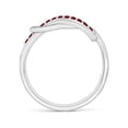 thumbnail image 2 of ANGARA Natural Encrusted Ruby Infinity Love Knot Ring in 14K White Gold for Women (Size-1.3mm) | July Birthstone, Birthday, Anniversary, Jewelry Gift for Women | Natural Ruby Ring, 2 of 9