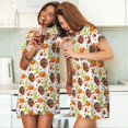thumbnail image 4 of Japuie Holiday Thanksgiving Turkey Print Women's Nightgown,Women's Short-sleeve Sleepwear,Short Sleeves Shirt,Casual Sleep Dress,Comfy Nightdress, Soft Nightgowns for Women-X-Large, 4 of 6