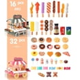 thumbnail image 3 of Cartoon Hamburger Drink Pretend Play Fries Kitchen Pretend Toys Role-Playing Birthday Gifts Simulational Kitchenware Simulational Kitchen Toys Mini Food Toys Fast Food Truck Dessert Cart C 16PCS, 3 of 8