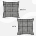 thumbnail image 4 of LNWH Black Minimalist Lines Throw Pillow Covers, Square Soft Linen Decorative Pillow Cases, 16"x16", 4 of 8