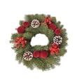 thumbnail image 2 of Bcylexb Christmas Wreaths for Front Door, 15.8" Realistic Decorative Pine Wreaths with Ball Winter Holiday Decor for Outdoor Window Door Home, 2 of 6