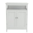 thumbnail image 3 of JERFIT White Freestanding Bathroom Storage Cabinet with Adjustable Shelf and Double Shutter Doors, UV Painted MDF Organizer for Bathroom, Kitchen, or Entryway, 3 of 6