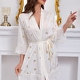 thumbnail image 5 of Satin Sexy Nightgown for Women, Summer Mid-Length Ice Silk Thin Mesh Bathrobe, 5 of 9