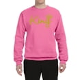 thumbnail image 2 of Wild Bobby, King Gold Script, Pop Culture, Unisex Crewneck Graphic Sweatshirt, Neon Pink, XX-Large, 2 of 4