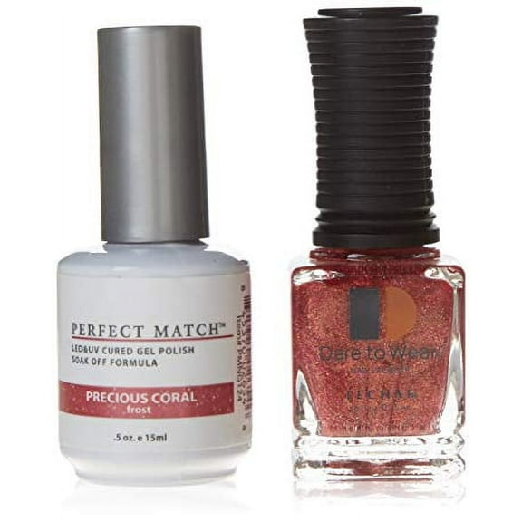 LECHAT Perfect Match Pair of Soak off Gel   Matching Nail Polish PMS124 - Precious Coral