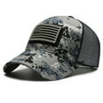 thumbnail image 1 of American Flag Camouflage Sticker Embroidered Baseball Cap Net Hat Men Outdoor Velcro Cap, 1 of 6