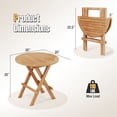 thumbnail image 3 of Gymax Table d'Appoint Pliant pour Patio avec Pattes en X et Plateau à Lattes pour Cour Arrière, 3 of 8