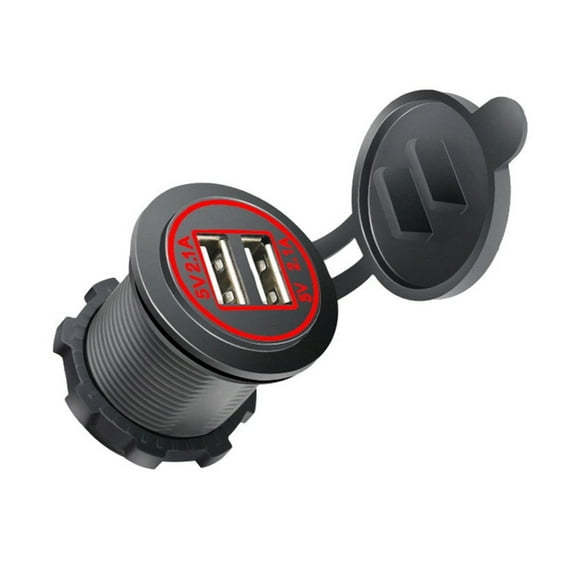 Yokua 12V-24V USB Power Outlet with Waterproof Caps Rings Light USB Port for Car