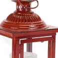 thumbnail image 3 of HomeRoots 517581 13 x 6 x 6 in. Flameless Floor Lantern Candle Holder Red - Set of 2, 3 of 5