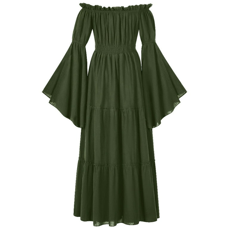 TARIENDY Womens Peasant Dress Off the Shoulder Victorian Irish Dresses Flowy Cotton Linen Maxi Dress Vintage Trumpet Sleeve Gown Dresses Lace Up Empire Waist Dress - Walmart.com TARIENDY Womens Peasant Dress Off the Shoulder Victorian Irish Dresses Flowy Cotton Linen Maxi Dress Vintage Trumpet Sleeve Gown Dresses Lace Up Empire Waist Dress - Walmart.com