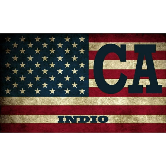Indio CA California Riverside County Vintage US Flag Decal Bumper Sticker 3M Vinyl 3" x 5"
