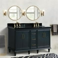 thumbnail image 6 of 61 in. Double Wooden Vanity Dark Gray Black Galaxy Granite Oval Sink, 6 of 13