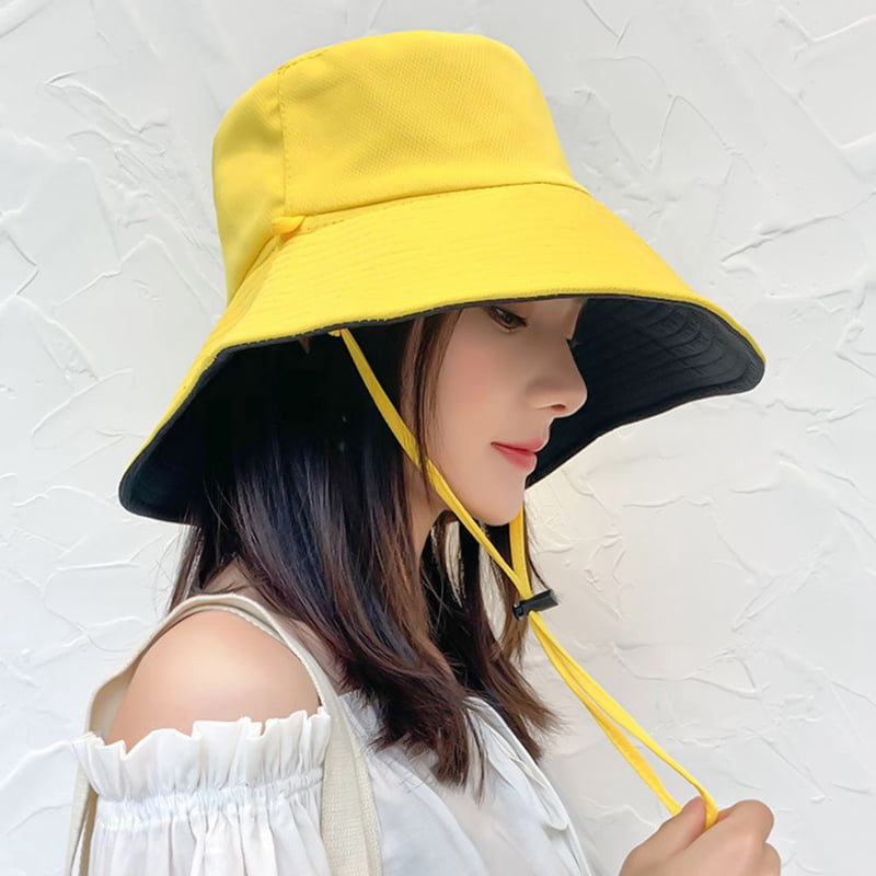 Unisex Bucket Hat Summer Sun Hats Foldable Wide Brim UV Protection Fisherman Beach Caps