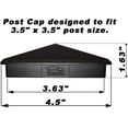 thumbnail image 3 of 3.5" x 3.5" Heavy Duty Aluminium Pyramid Post Cap for True/Actual 3.5" x 3.5" Wood Posts - Black (12 Pack) (Works ONLY with Actual 3.5" x 3.5" Posts. Will NOT Work with Actual 4" x 4" Posts), 3 of 5