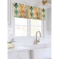 thumbnail image 3 of Valances for Windows Bohemian Red Rod Pocket Cafe Window Treatments Valance Curtains for Kitchen Bathroom Laundry Basement Windows 60"x14", 3 of 9
