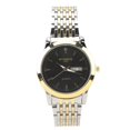 thumbnail image 1 of Men's Classic Elegant Stainless Steel Quartz Watch with Dual Date, Gold and Silver Bracelet, Black Dial, 1 of 4