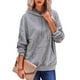 thumbnail image 1 of Sudadera con capucha plisada de manga larga, cuello redondo, bolsillo con cordón, sudadera con capucha para mujer, gris claro S, 1 of 6
