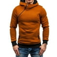 thumbnail image 2 of YLSDY Men's Zipper Hoodie Long Sleeve Sweatshirt Asymmetrical Zipper Solid Color Hooded Sweatshirt Pullover Top with Orange XXL, 2 of 5