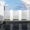 thumbnail image 4 of Neutypechic Decorative Privacy Screen Outdoor Divider with Stand Metal Corten Steel 75" x 48" x 16" White, 4 of 5