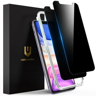 UNBREAKcable Privacy Screen Protector for iPhone 11/iPhone XR, 2-Pack Shatterproof Tempered Glass Film[True 28°Anti Spy][9H Hardness][Easy Installation Frame][Case Friendly] for Apple 6.1-inch