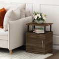 thumbnail image 3 of FURINNO JAYA Utility Design End Table, Columbia Walnut/Black, 3 of 8