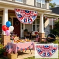 thumbnail image 6 of Nkmbld Patriotic Pleated Fan Flag, 4th of July Half Fan Bunting Flag with Canvas Header And Eyelets, Red White Blue Flag Banner for Outdoor Decoration, 6 of 8