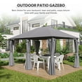 thumbnail image 3 of Patio Umbrellas Outsunny 10' x 13' Outdoor Patio Gazebo, Canopy Shelter with 6 Removable Sidewalls & Steel Frame for Garden, Lawn, Backyard & Deck, Gray,Market Umbrellas, 3 of 10